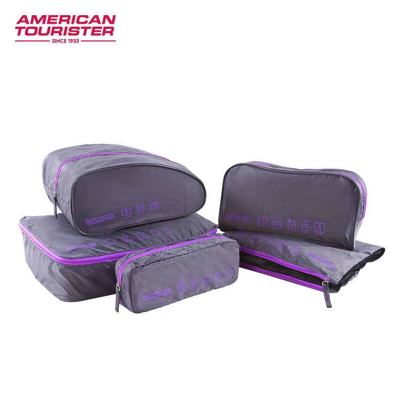 美旅箱包收纳袋商务出差大容量便捷洗漱包五件套旅行收纳袋Z19 灰