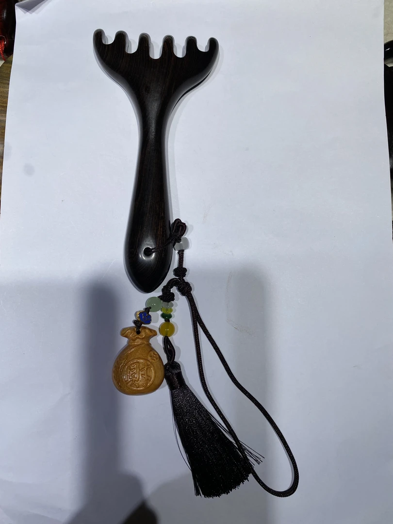 紫光檀加厚加大六齿耙子