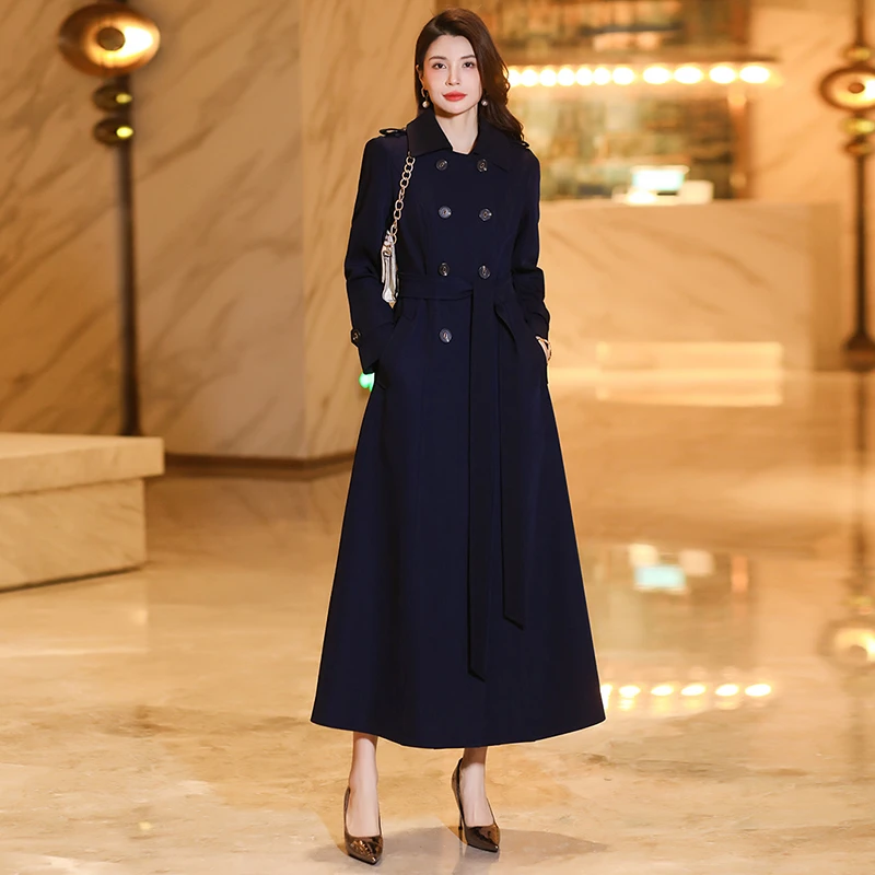 修身长款春秋新款气质女装风衣外套高级感时尚显瘦优雅气质长风衣