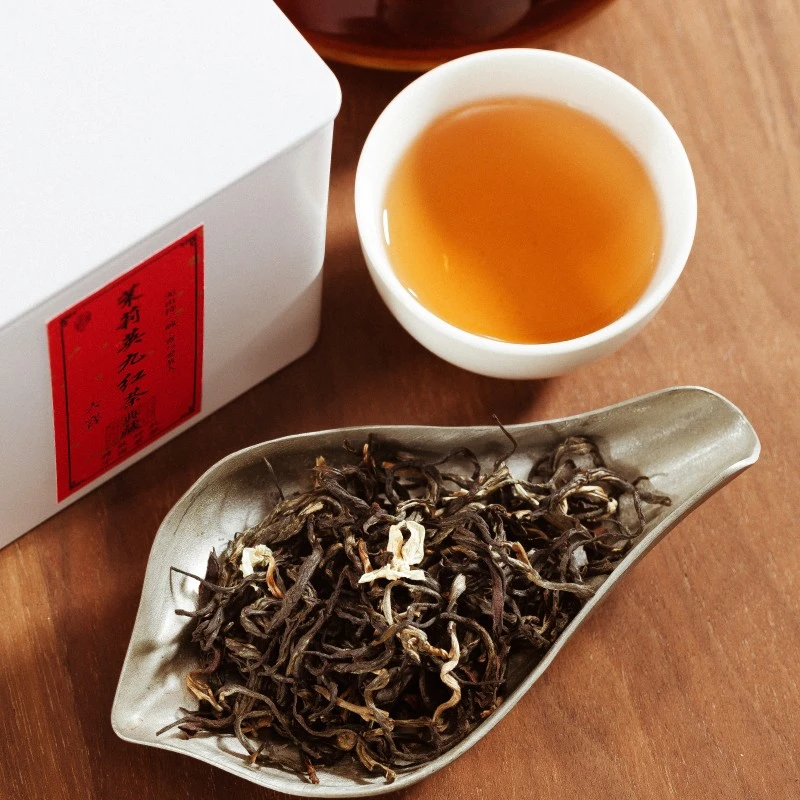 【六窨茉莉】醇正茉莉英红九号红茶花浓香型罐装50g送英九红茶50克