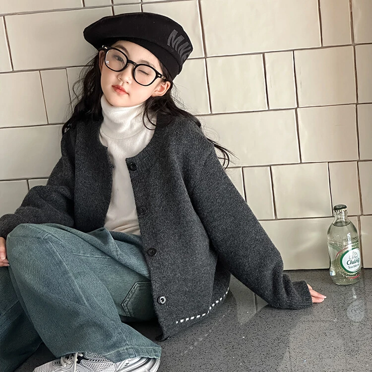 毛衣/针织衫休闲纯色女童中大童