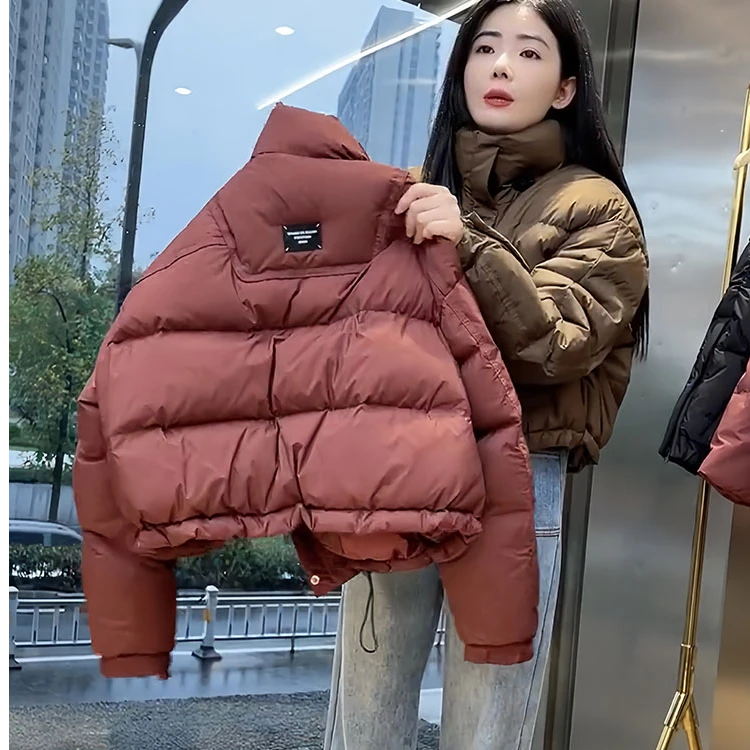 棉服女短款新款冬季棉袄时尚2024立领加厚小个子面包服外套棉衣