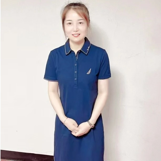 春秋男女时尚休闲运动服女士夏季翻领显瘦蓝色春夏宽松中长款