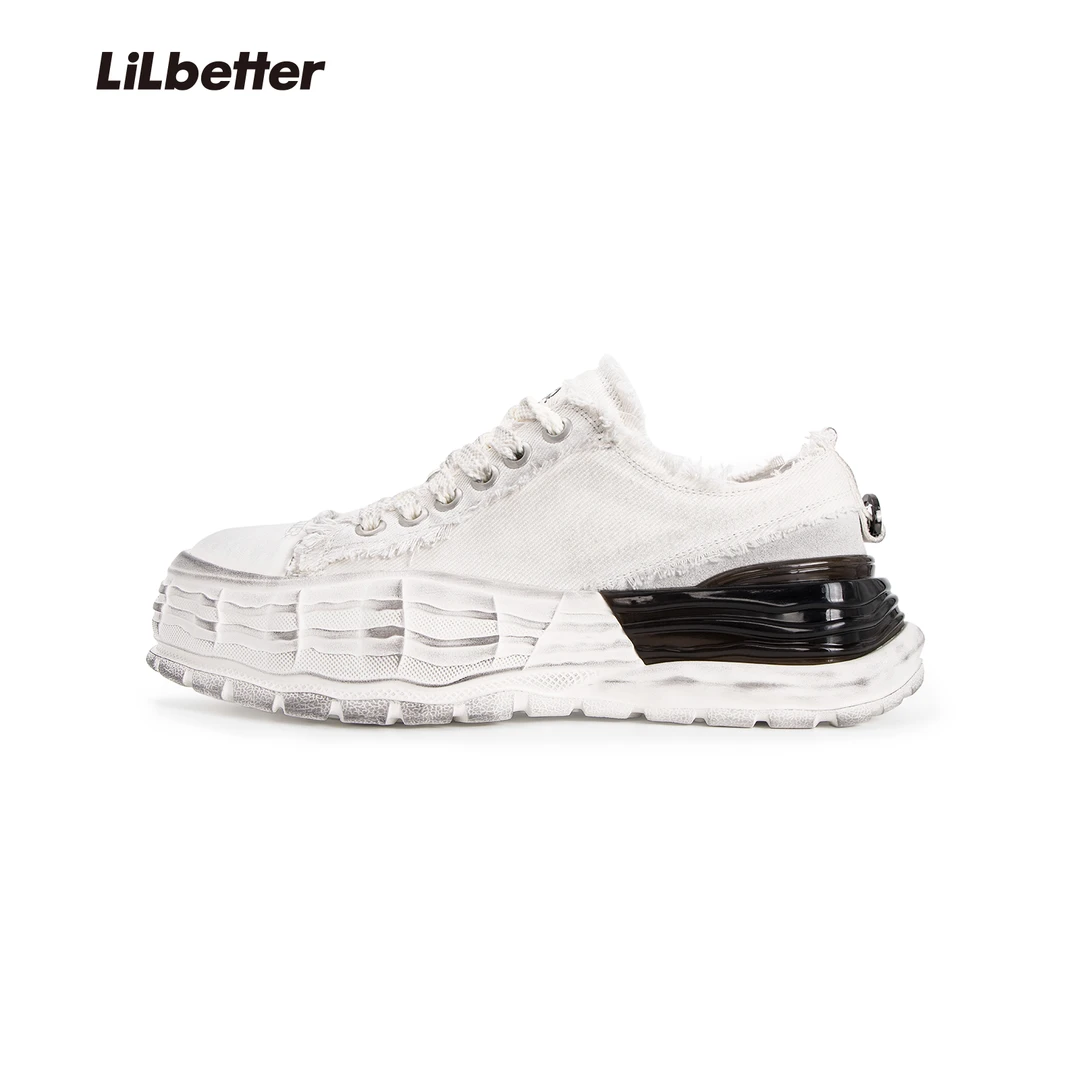 Lilbetter硬控 圆头夏季百搭透气轻便 低帮厚底帆布鞋潮流 男款