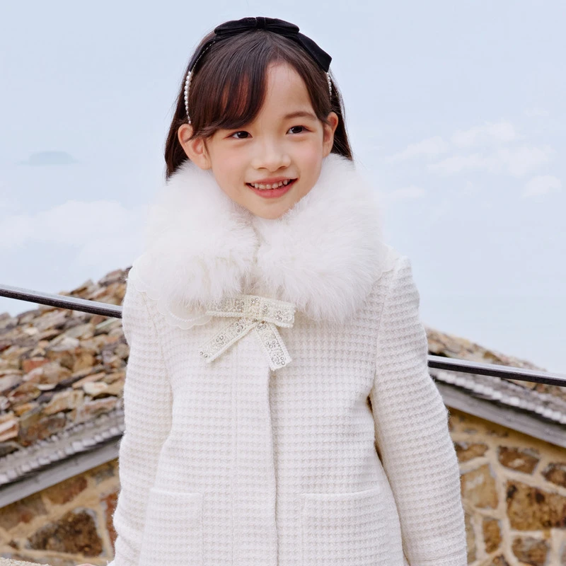 [商场同款]EP雅莹童装冬女童新款双翻领保暖小香风羽绒服外套