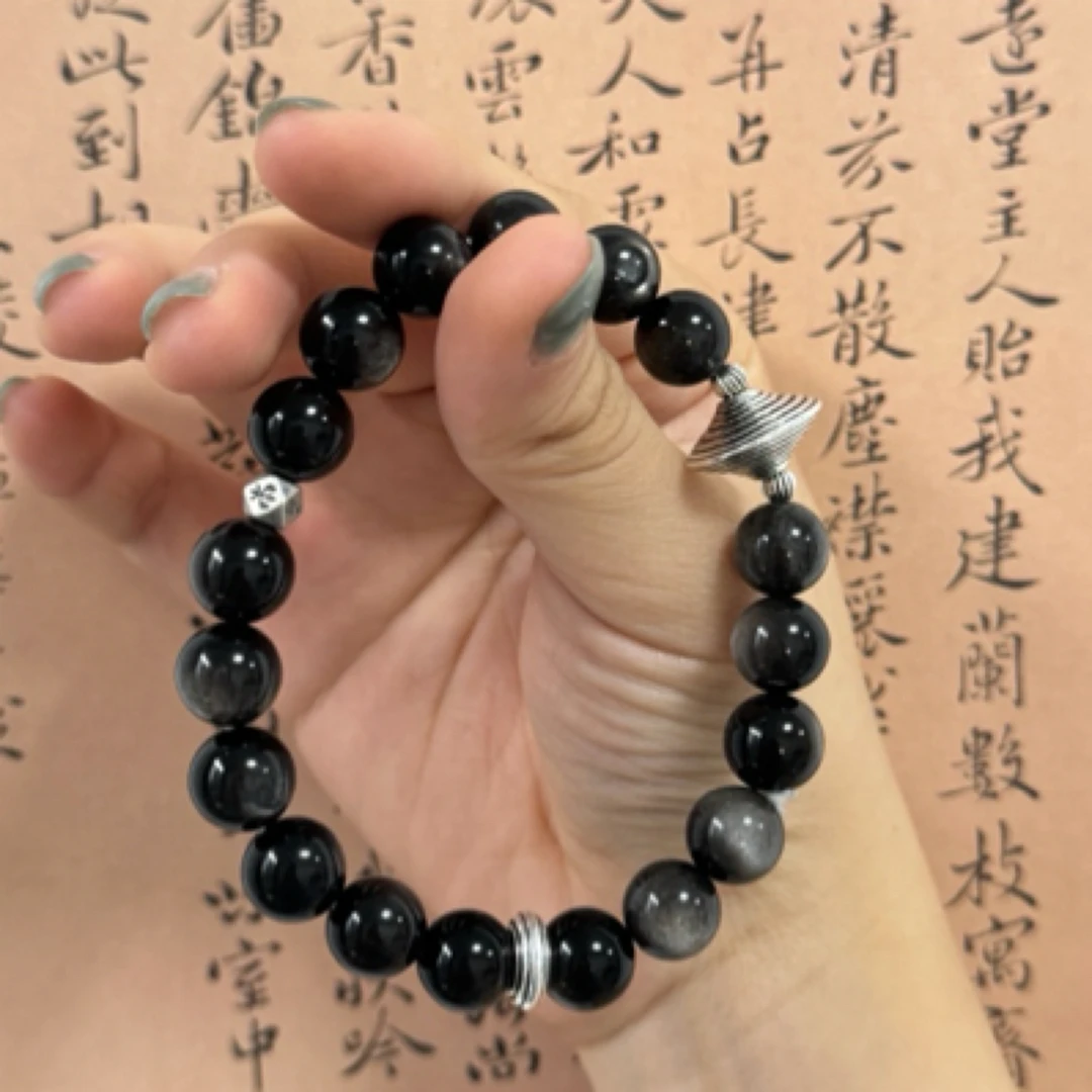 合金手链 黑火轮 黑钥匙火轮银饰超酷超帅中性风黑色