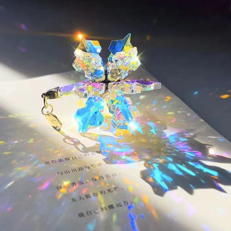 创意流光雪花水晶玫瑰花太阳捕手挂件桌面摆件情侣七夕情人节礼物