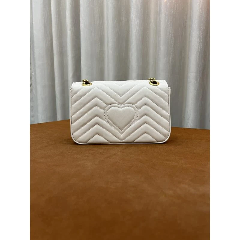 DL477YAY菱格链条包2024新款时尚单肩百搭包G219-白色