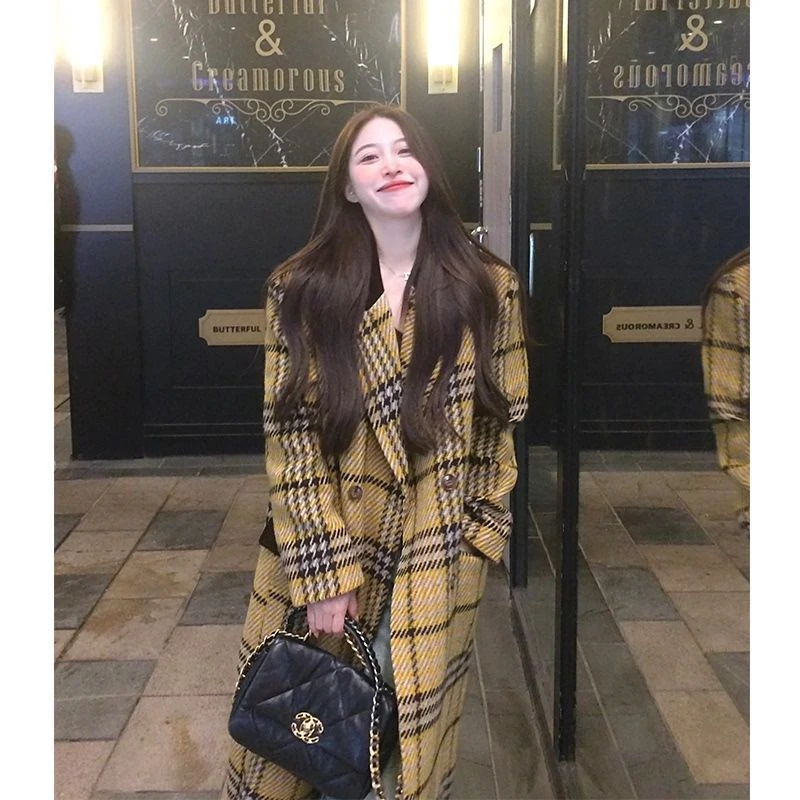 呢子大衣女2024秋冬新款美拉德韩系小个子赫本风气质加厚毛呢外套