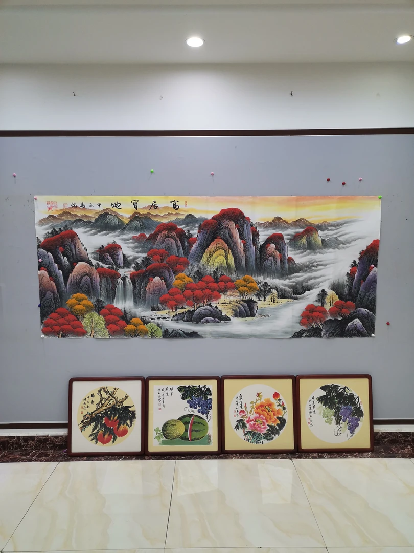 马翰《福居宝地》画八尺长240厘米宽100厘米（以直播展示为准）