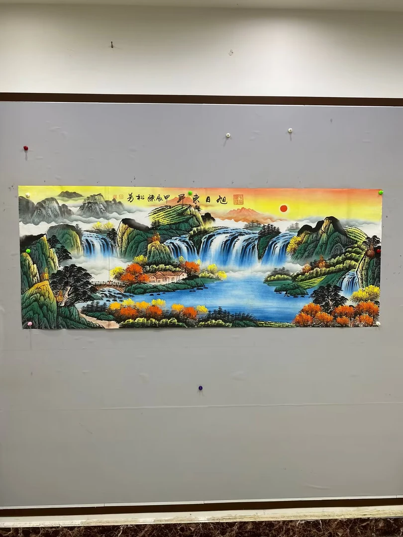 《旭日东升》画六尺长180厘米宽70厘米（以直播展示为准）装饰字画