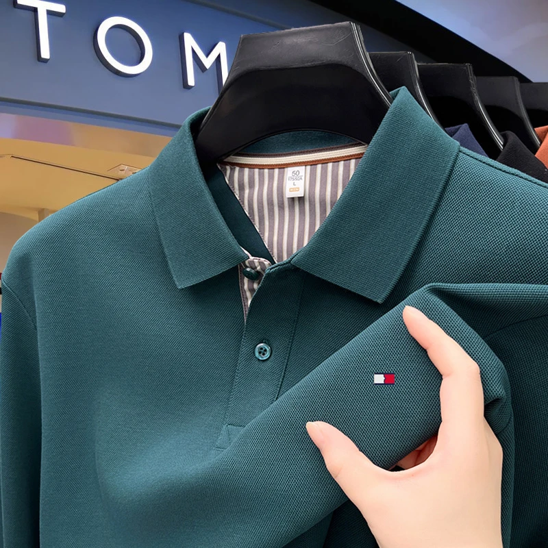 【美式高端】汤米希凯利长袖纯棉打底衫秋装上衣商务休闲纯棉