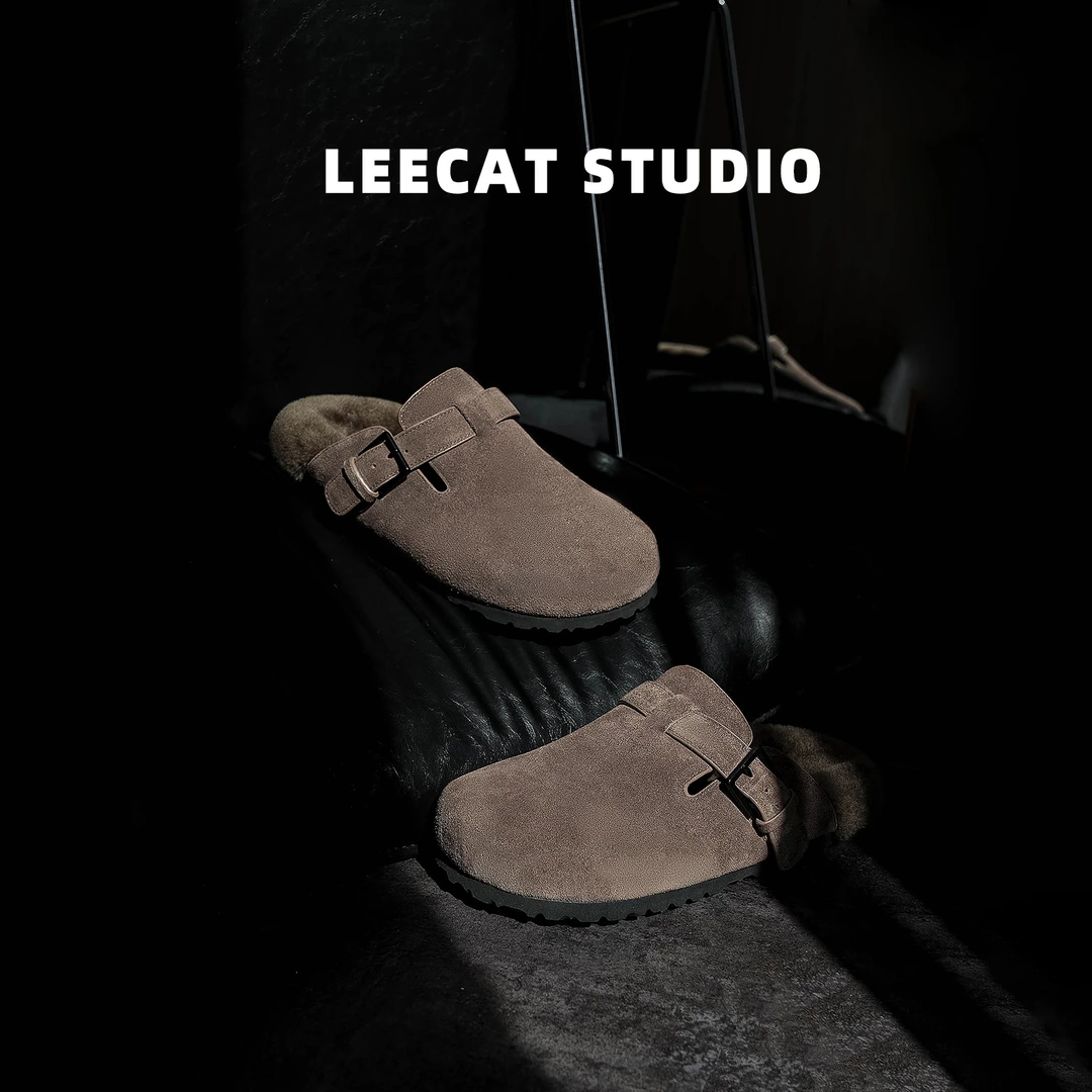LeeCat Studio | 毛毛鞋女外穿一脚蹬勃肯鞋时尚百搭棉鞋保暖搭子