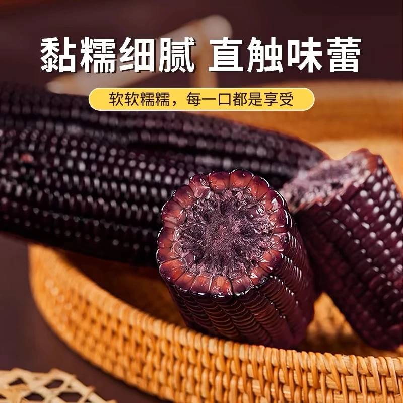 【10袋20支】东北黑土地新鲜采摘宝宝糯8厘米双支黑糯玉米280-350g