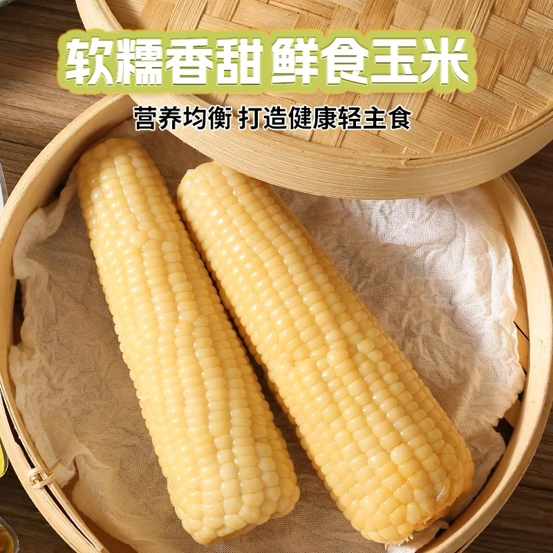 【整箱6斤】东北新鲜采摘白糯玉米10支*280-350g以上软糯香甜