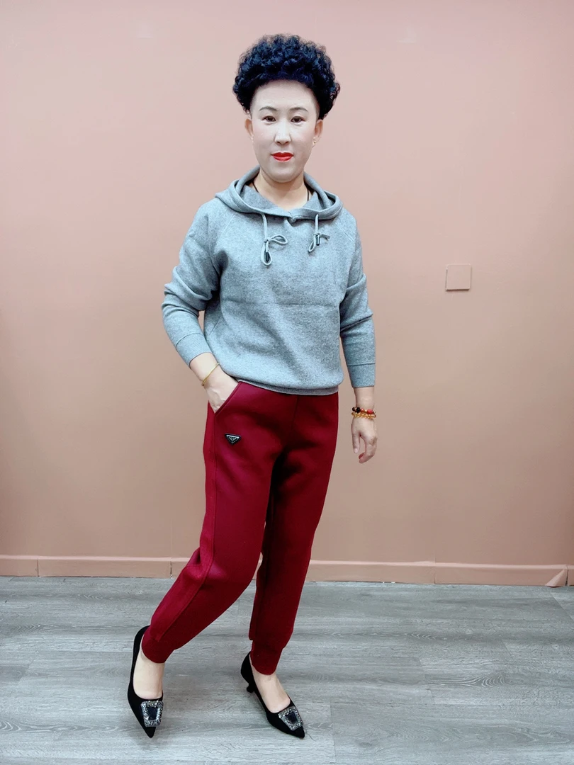 8805秋冬季热绒休闲卫裤百搭加厚