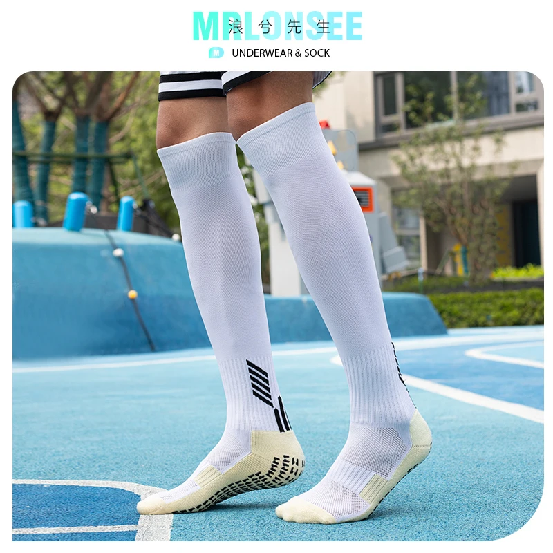 男士夏季专业足球袜毛巾底点胶吸汗防滑高筒长筒专业训练运动袜