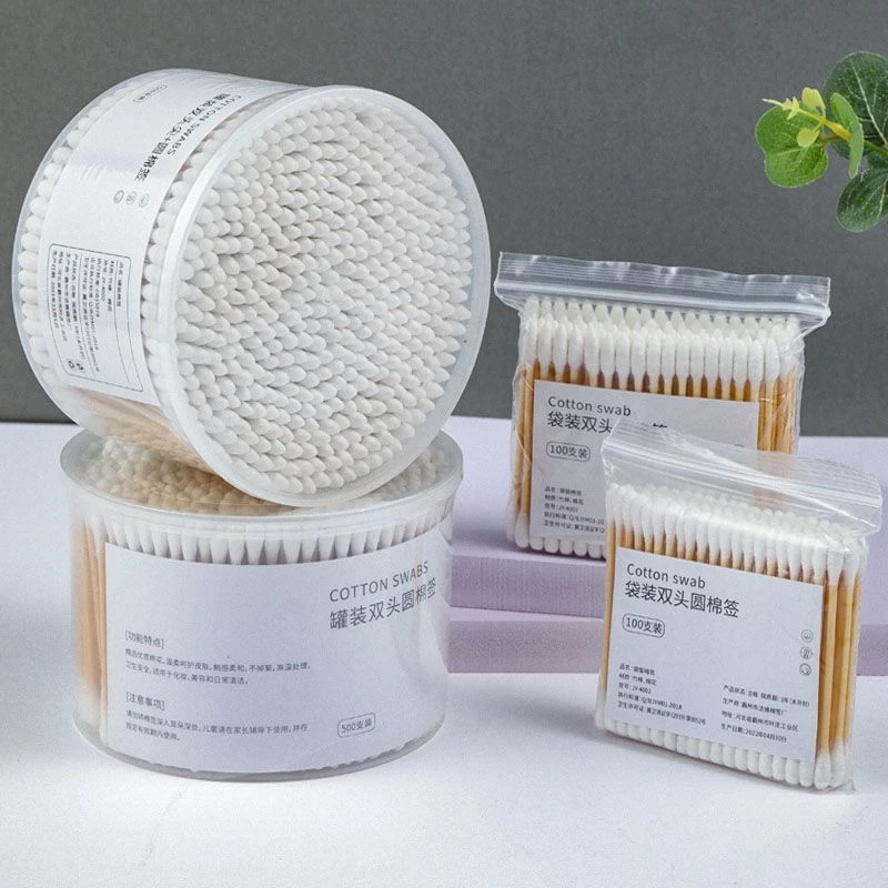 新疆包邮家用一次性棉签掏耳朵化妆简约清洁双头棉签棒圆头不掉毛