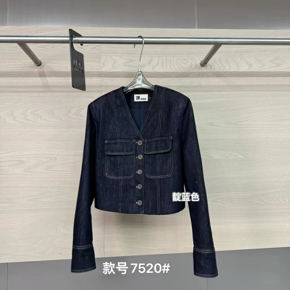 【复古吉拉】靛蓝色复古正肩牛仔外套7520