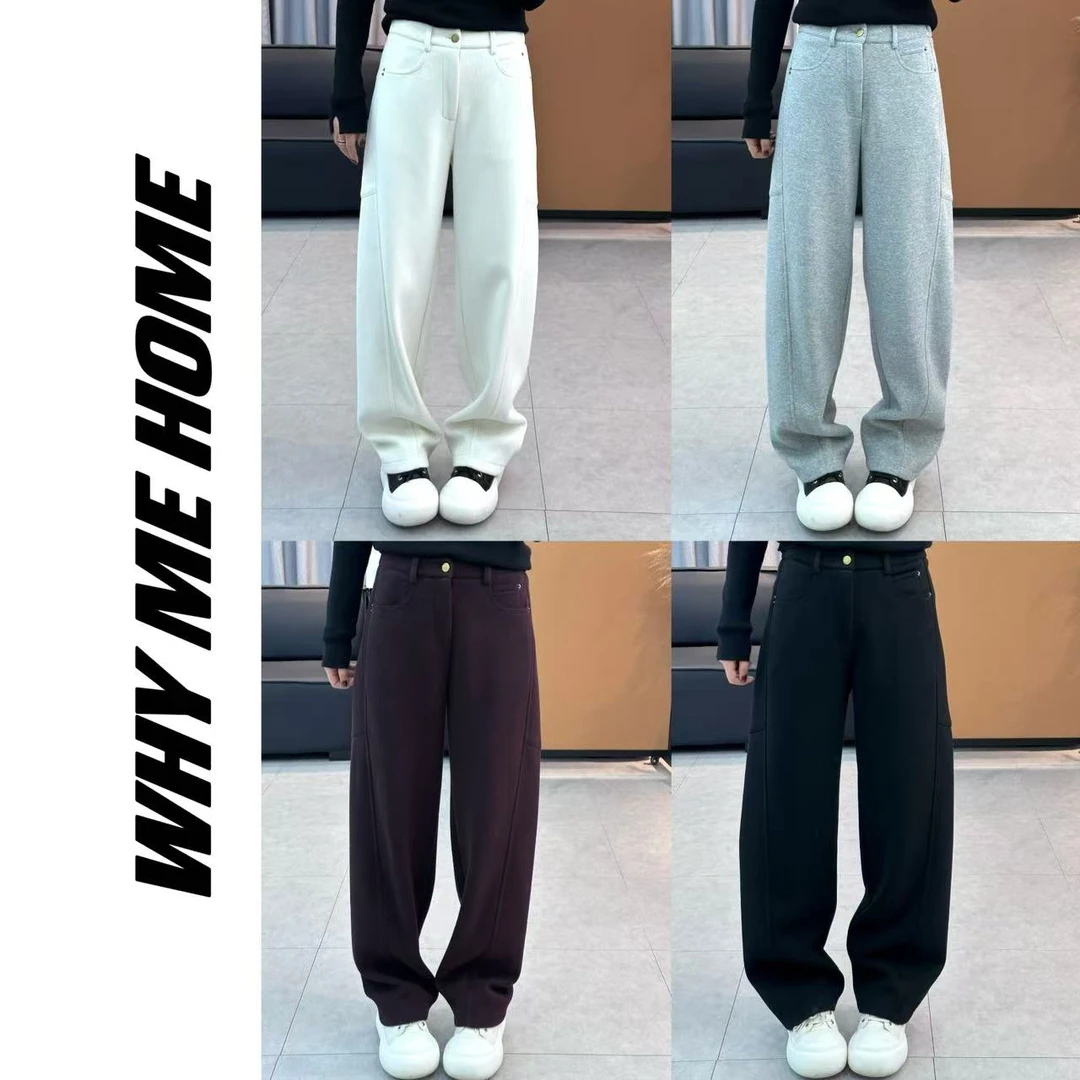 【拽拽卫裤】西装腰头窄胯加绒堆堆裤10379
