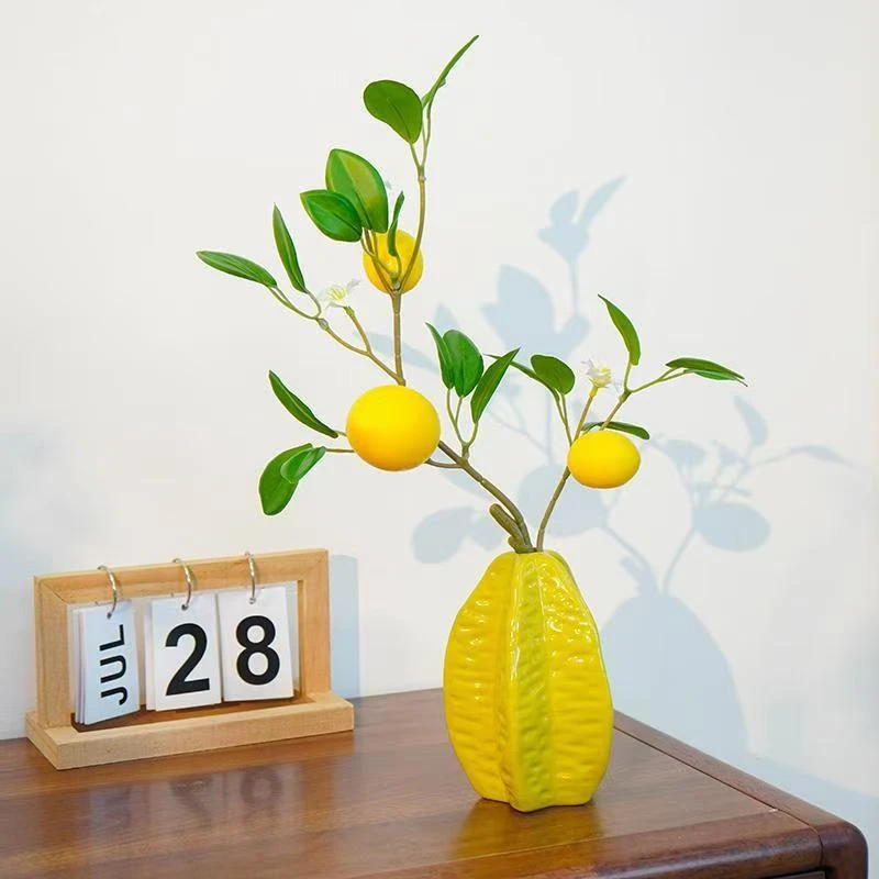 创意杨桃花瓶客厅卧室办公室水培花瓶小清新桌面陶瓷摆件装饰品