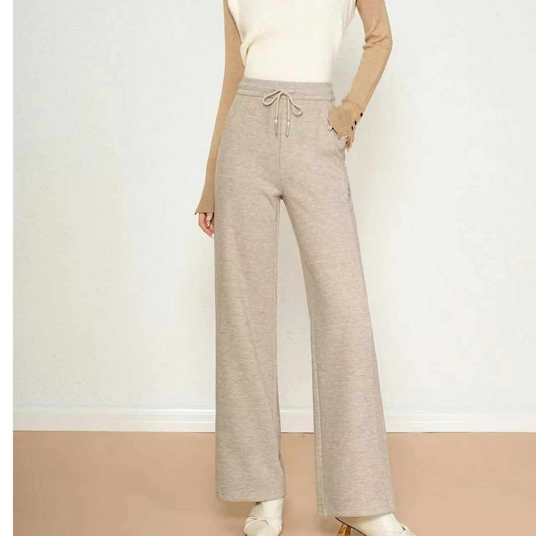 2024秋季新款休闲直筒裤女裤高腰显瘦时尚窄版阔腿裤