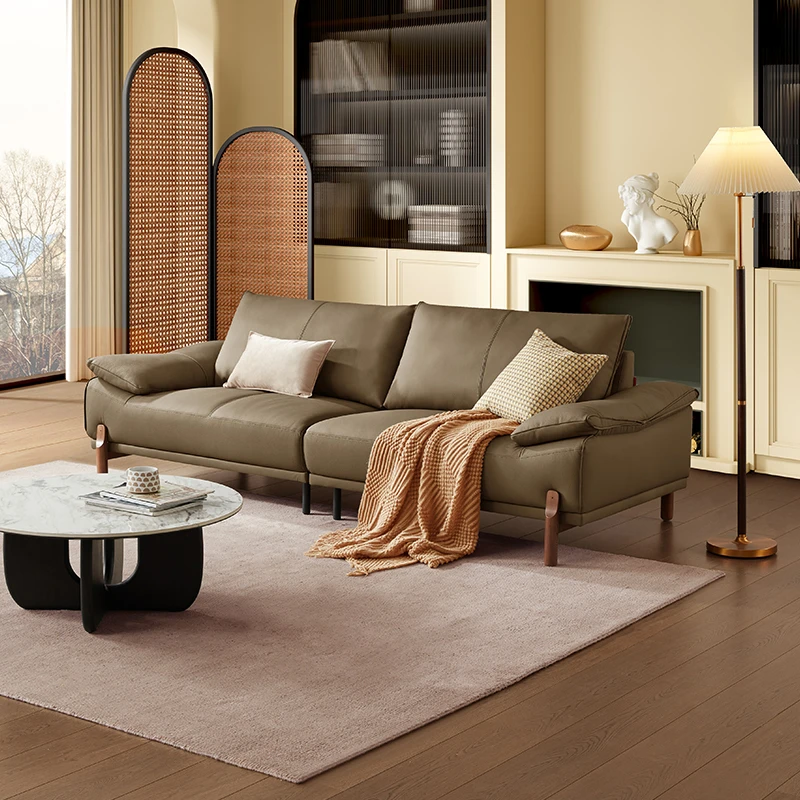 顾家家居KUKAHOME大坐宽头层牛皮沙发客厅高脚沙发1168