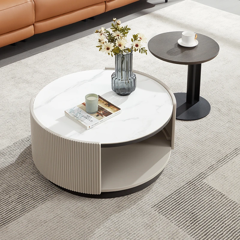 顾家家居KUKAHOME茶几电视柜极简客厅圆形储物家用家具组合PT7055