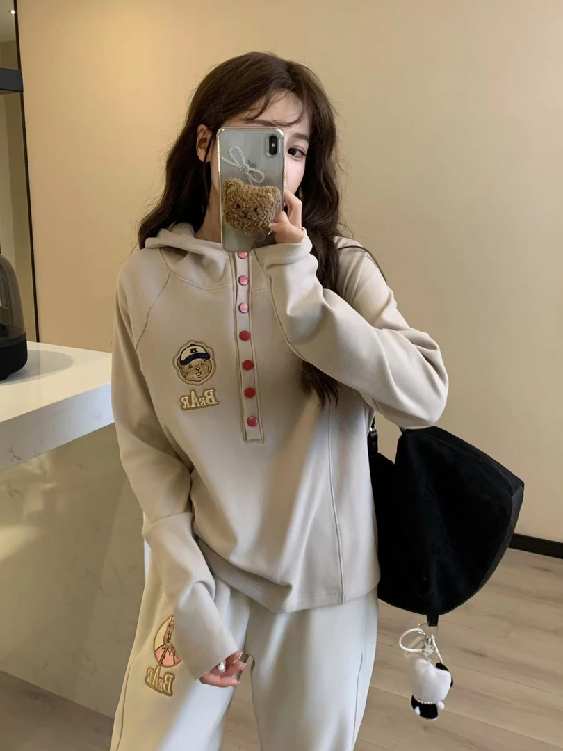 防风打底 扣子款 连帽小熊部落 防风打底 9053