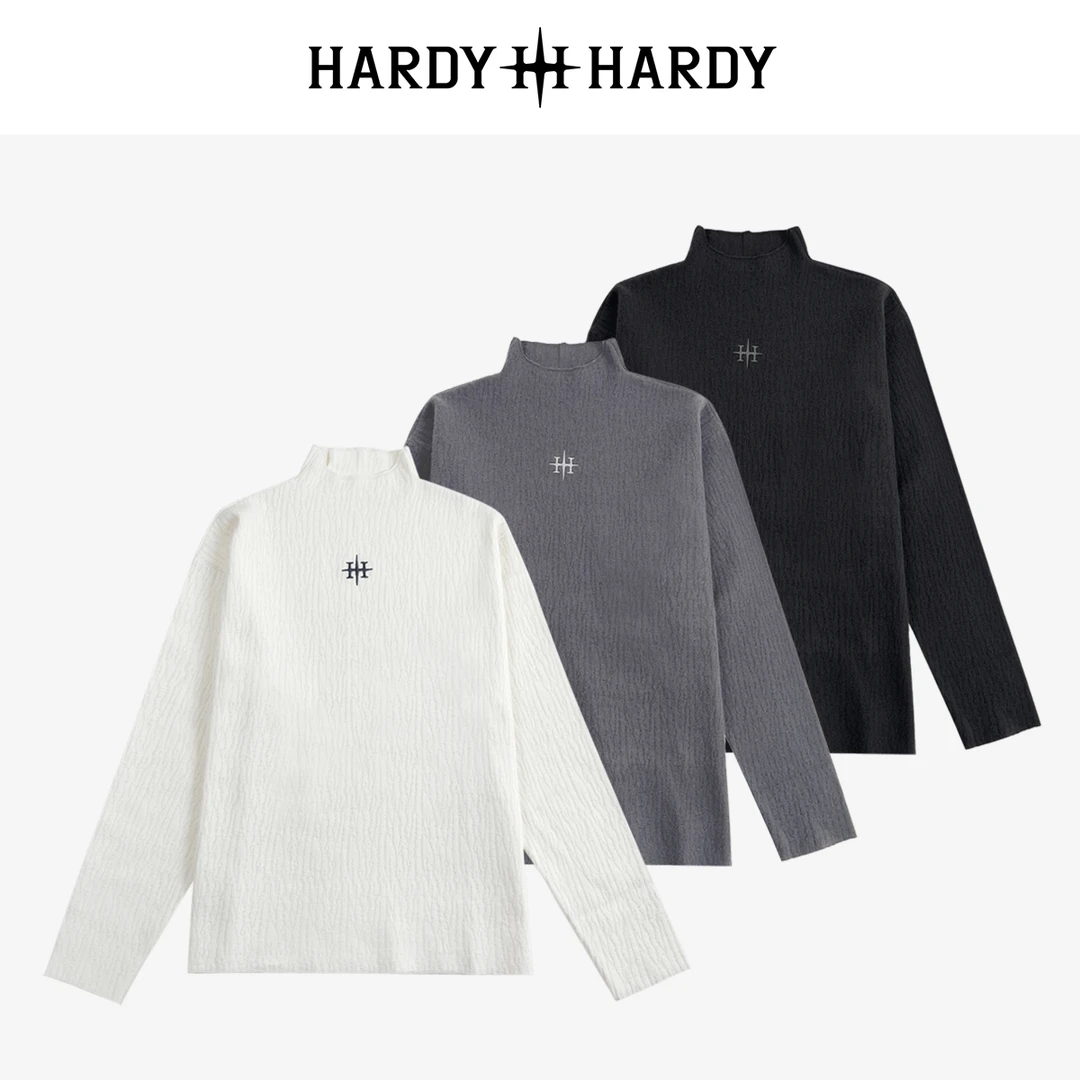 HARDYHARDY新款小高领针织打底内搭毛衣国潮秋冬美式男女同款上衣