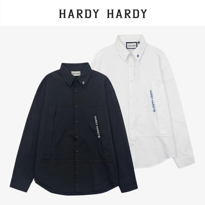 HARDY HARDY2023春季新款刺绣字母长袖翻领衬衫情侣衬衣上衣