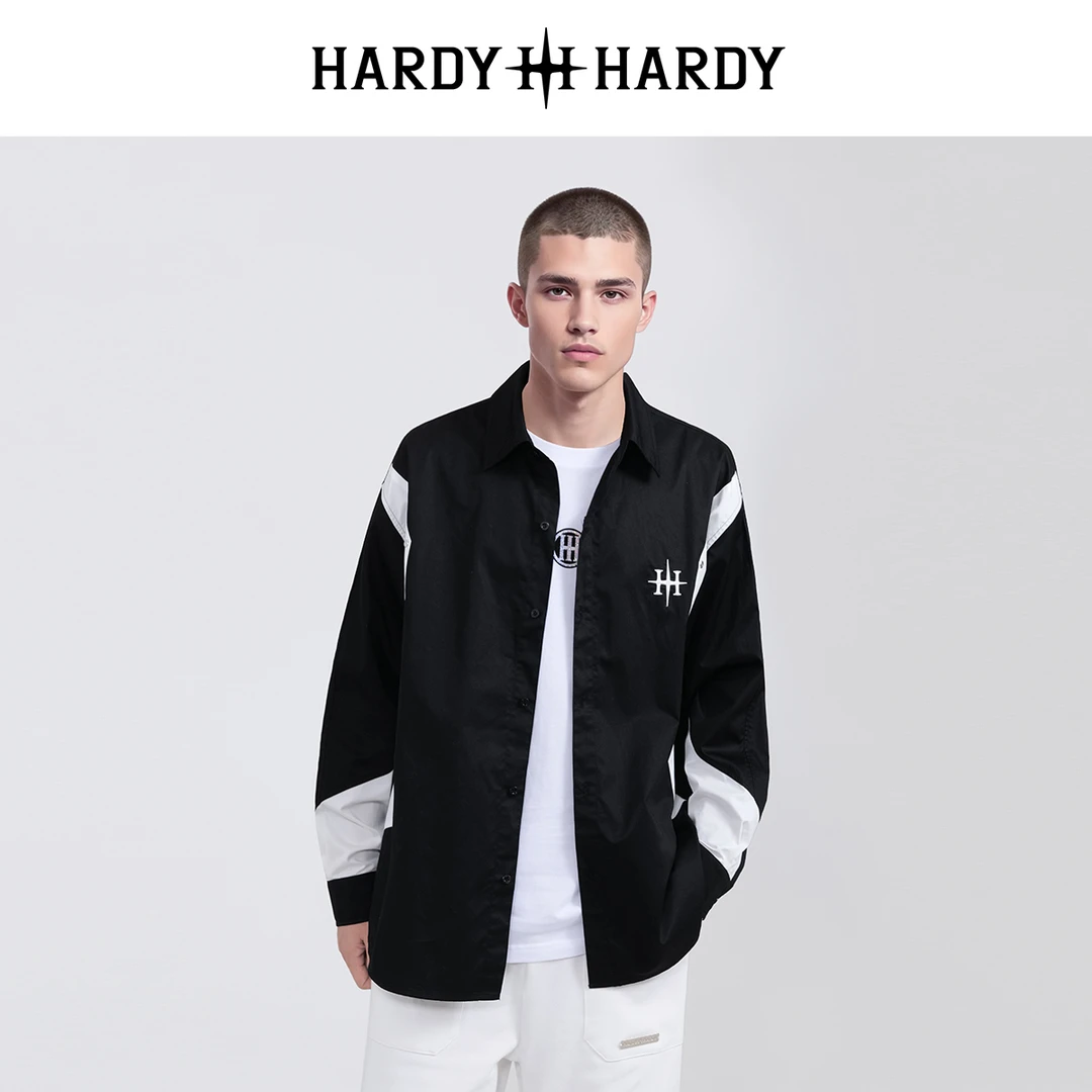 HARDYHARDY秋季新款美式休闲刺绣长袖衬衫男女同款上衣