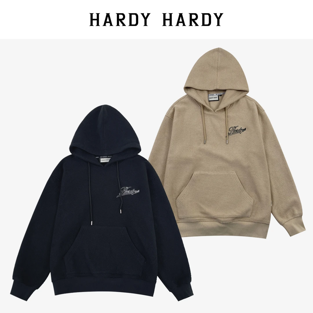 HARDY HARDY2023秋冬潮牌男女同款宽松刺绣字母连帽套头卫衣【DB】