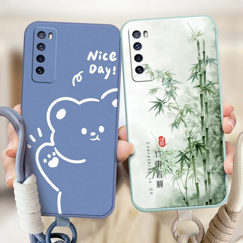 适用华为nova7手机壳huawei可爱naowa7软硅胶nove七卡通JEF-AN00