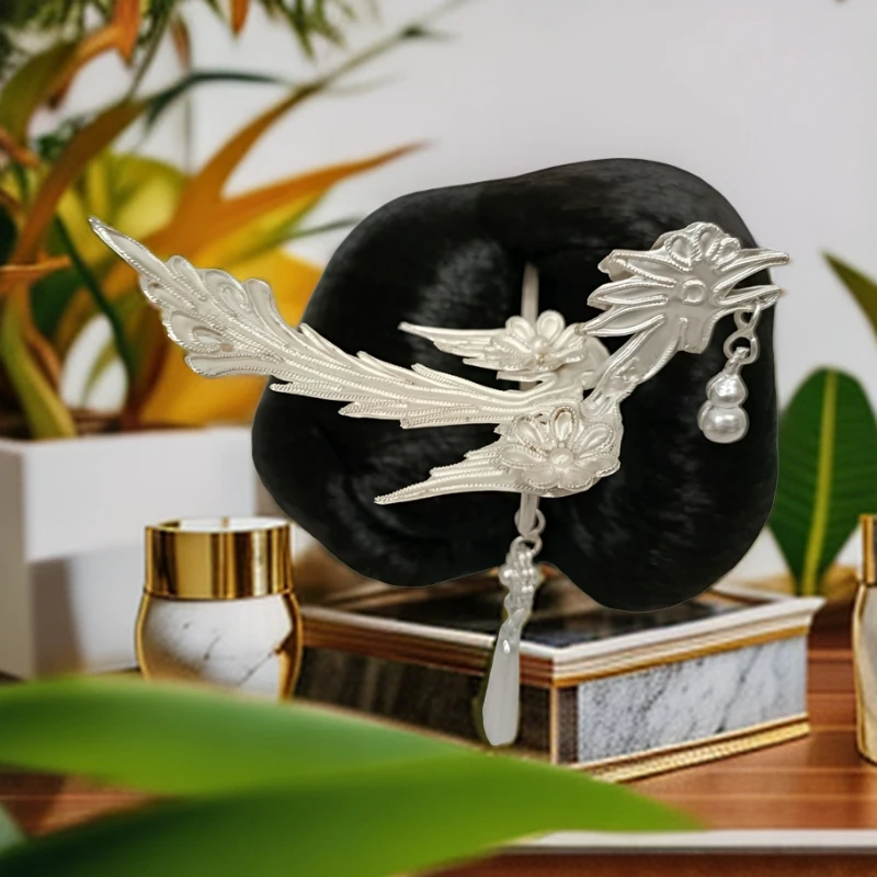 足银银制品 足银凤花簪子，主播推荐古风纯手工民族风精美发簪