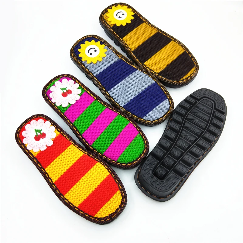 居家室内外防滑耐磨橡胶棉拖鞋底免邮手工钩针勾情侣款粗毛线拖鞋