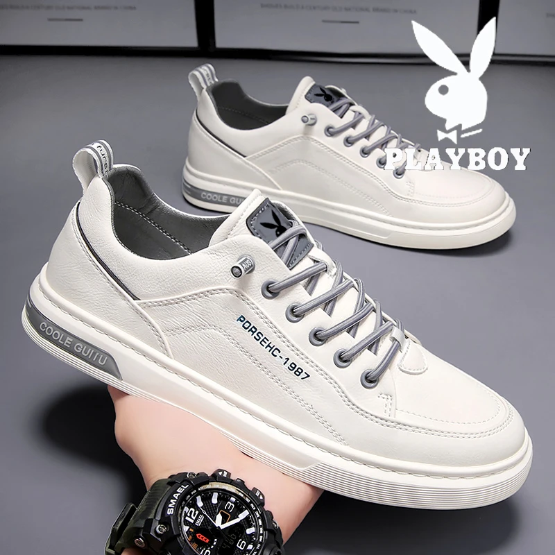 花花公子男鞋冬季透气休闲板鞋男士运动潮流时尚百搭小白鞋子男款