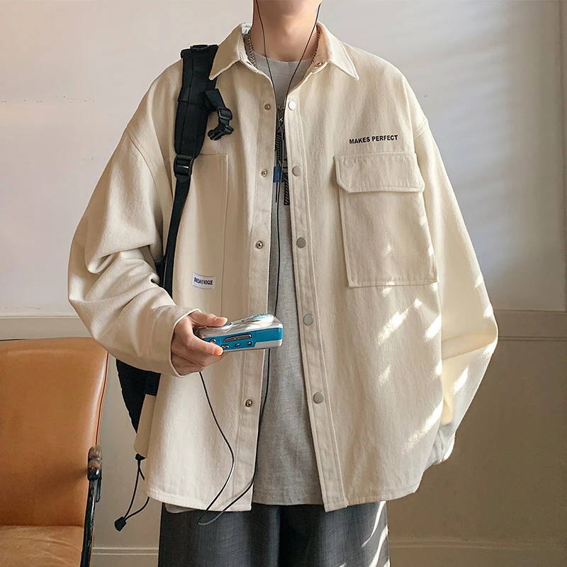 春秋季新款工装夹克外套男士美式潮牌日系休闲宽松长袖上衣男款