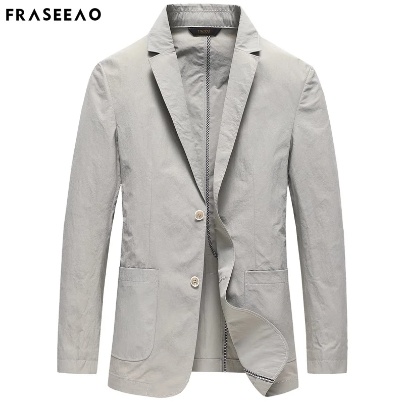 法希奥棉质休闲西装男士外套秋薄款单西上衣2025新款男士单件西服