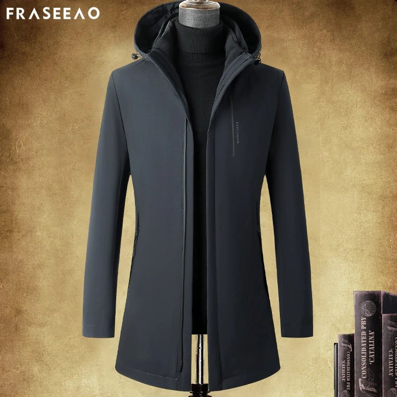 高端鹅绒羽绒服男中长款商务修身轻薄防寒衣冬季加厚男士羽绒外套