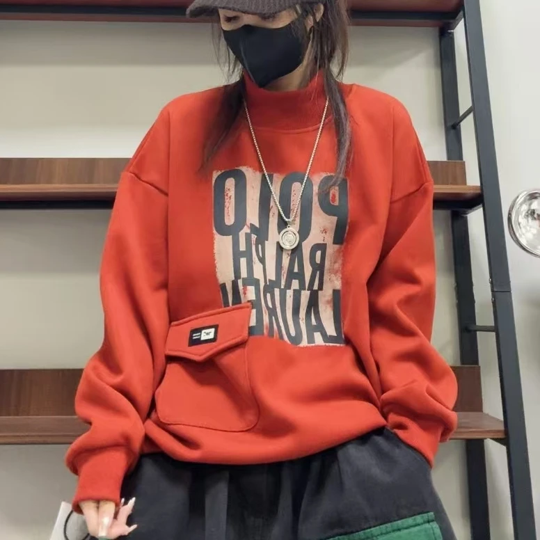 8192加绒厚款宽松休闲百搭口袋拉绳卫衣