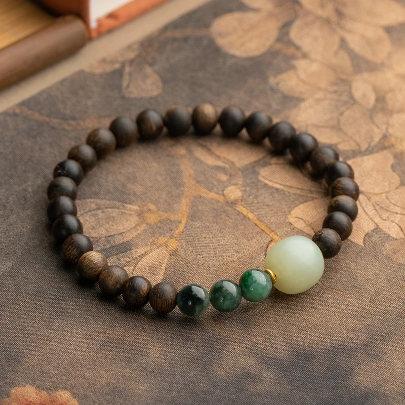 【木欣欣】达拉干6mm+文玩木作精美单圈手串 MXCX3981MDACE