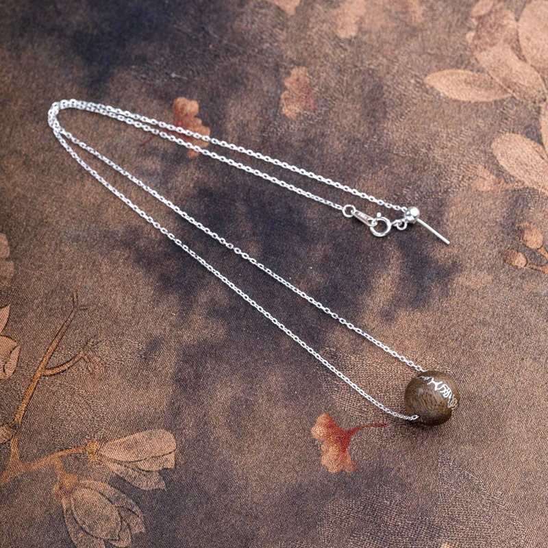 【木欣欣】达拉干沉香12mm五条纹锁骨链项链吊坠