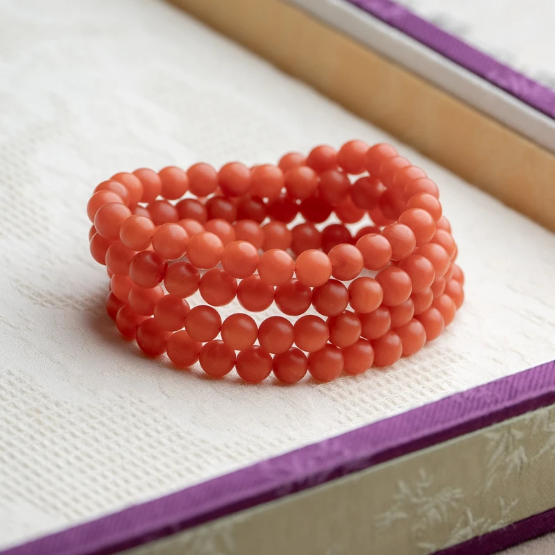 木欣欣 南红6mm+108颗多圈手串弹力绳
