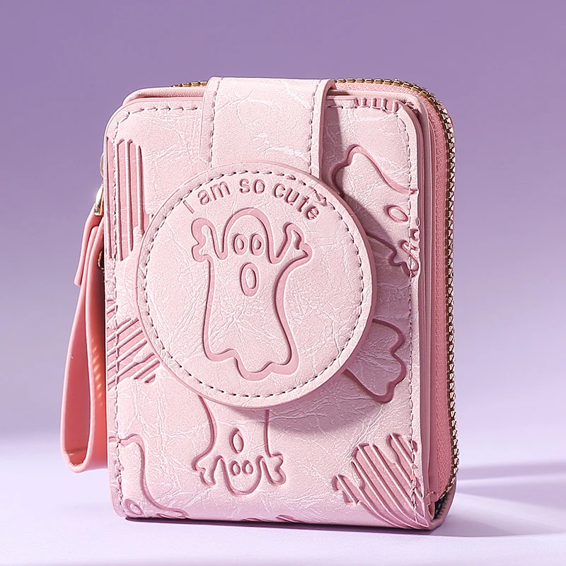 粉色卡通钱包多功能大容量证件包一体银行卡卡包女可爱时尚零钱包