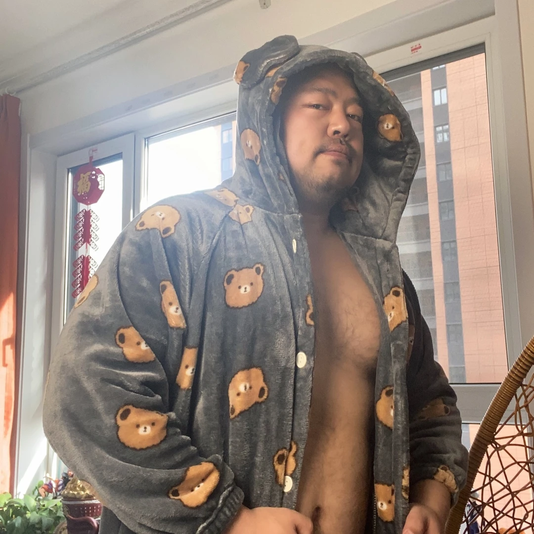 小熊法兰绒保暖睡袍柔软舒适保暖可爱居家睡衣大码