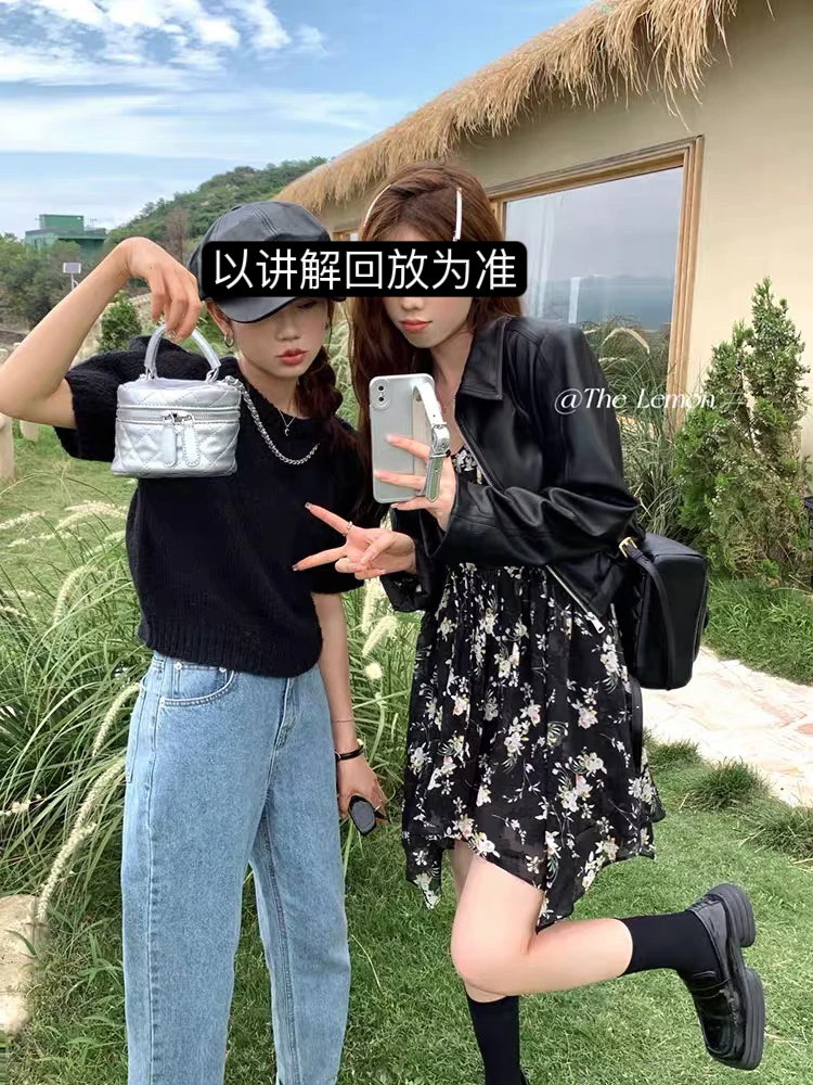 chic韩系百搭显瘦碎花复古套装