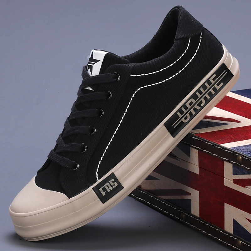 2025秋季新款透气帆布鞋时尚潮流百搭休闲鞋男士青年低帮软底板鞋