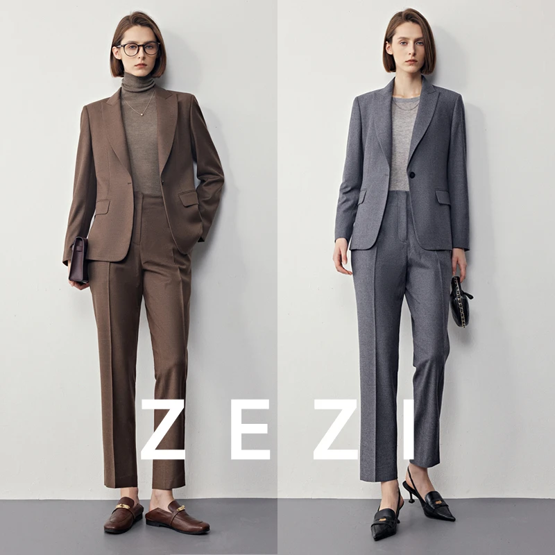 择之【冬姐专属】新款轻奢职业羊绒羊毛西服干练戗驳领高级感女装