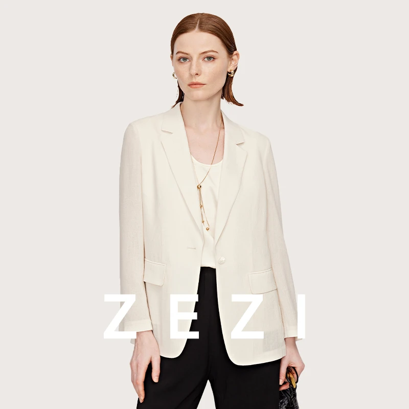 ZEZI进口三醋酸西装通勤西服气质薄款女装夏季上新款 Z12B177J